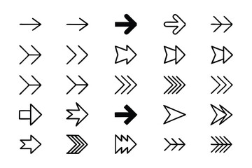 Versatile Black and White Arrow Icon Set Featuring Unique Directions for Creative Design Projects