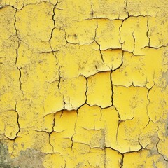 Obraz premium Cracked cement wall of yellow house