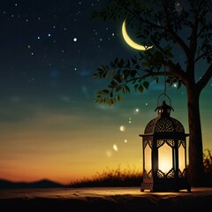 silhouette of a lantern on the beach