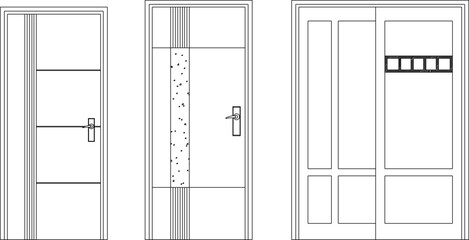 vector sketch illustration silhouette design of modern classic vintage ethnic wooden door furniture.eps