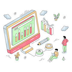 Premium download illustration of web statistics