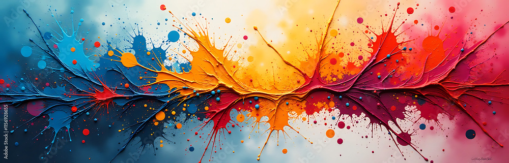 Aufkleber vibrant splatters of paint create a dynamic background for artistic expression in this unique oil an