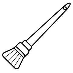 Abstract Line Art with Paintbrush Motif