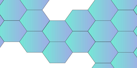 Abstract Sky-blue background backgrounds futuristic technology with vector concept. Design for banner, template, technology, science, medical. Geometry hexagon background illustration.