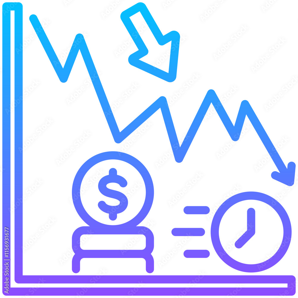 Wall mural Money Loss Icon