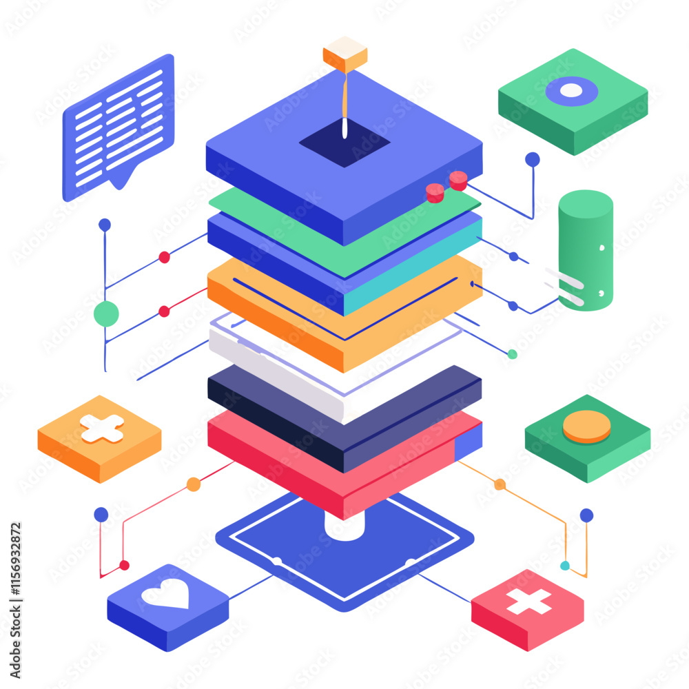 Aufkleber layers of code transforming into functional applications for innovative software development