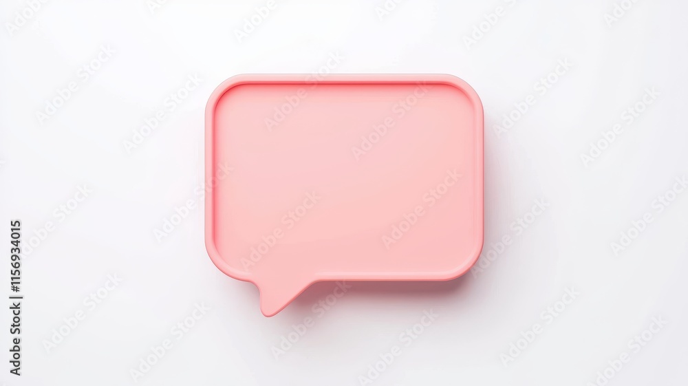 Poster pink speech bubble frame blank text space 3d render communication concept