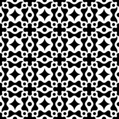 Seamless black and white geometric pattern, creating a symmetrical abstract design. Suitable for backgrounds, wallpapers, textiles, prints and various modern artistic projects.