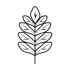 a black and white line drawing of an oak leaf