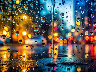 Heavy Rain Texture Overlay: Dramatic Water Droplets & Streaks on Glass for Photo Editing