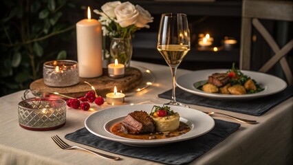 Holy Couple Sharing a Romantic Dinner: Delicious Food Photography