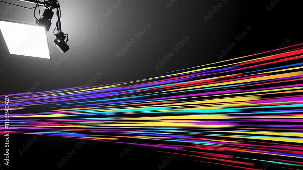 Aufkleber horizontal streaks of colorful light creating a vibrant abstract pattern