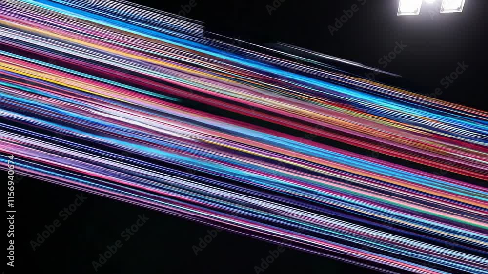 Aufkleber horizontal streaks of colorful light creating a vibrant abstract pattern