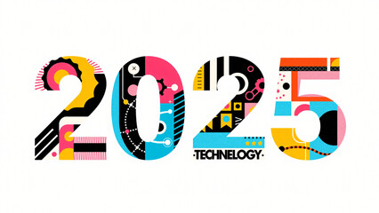 2025 happy new year text design