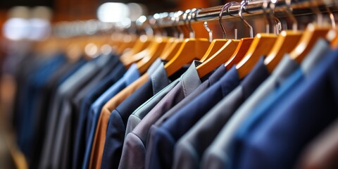 Fototapeta premium clothes hangers in a row
