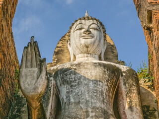 Buddha statue at Wat Mahathat Maha That temple, Sukhothai, Thailand