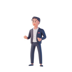 A cheerful businessman celebrating success with enthusiasm in a modern office setting., isolated on a transparent background.