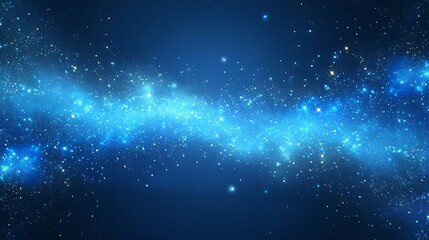 Obraz premium Stunning Digital Painting: Vividly Sparkling Galaxy Across a Deep Blue Night Sky. AI Generated