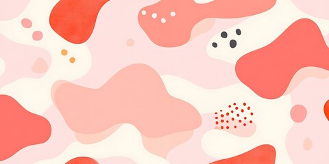 Abstract pink and coral organic shapes background.
