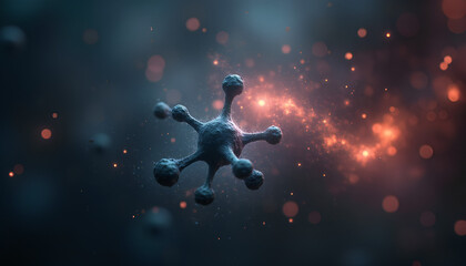 Naklejka premium A drawing illustrating a 3D representation of a virus.