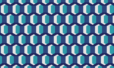 Fototapeta premium Seamless hexagon geometric pattern combination of blue colors. Perfect for printing, design backgrounds, wallpaper and tiles.