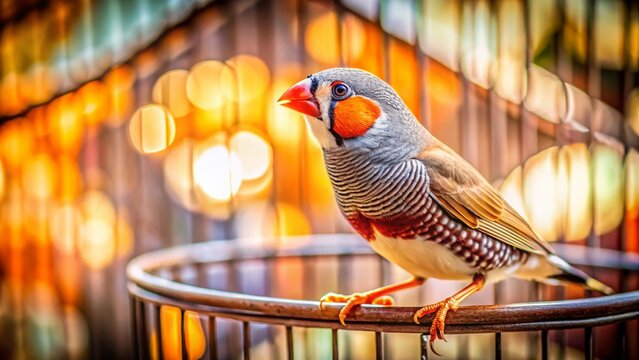 Long Exposure Photography of Zebra Finch in Spacious Aviary
