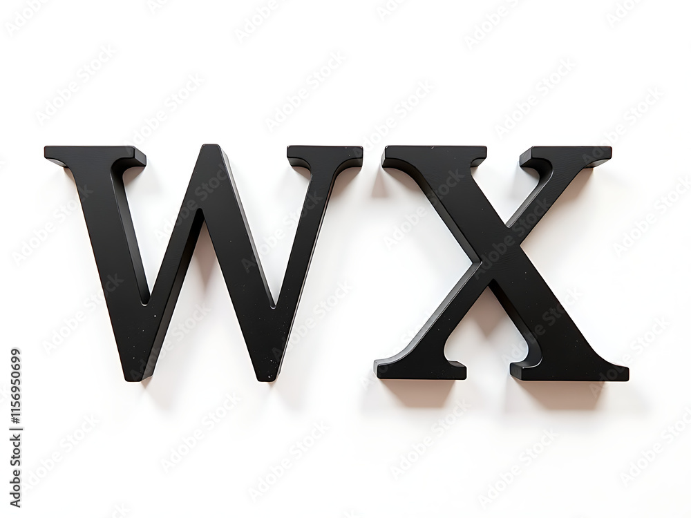 Poster Two Isolated Letters W And X Are Placed Side By Side On A Clean White Background With Plenty Of Empty Space Around Them. 00002