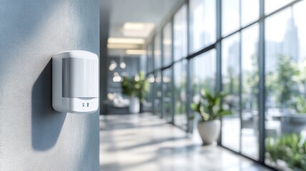 Modern Motion Sensor on Wall in Bright Office Interior Design