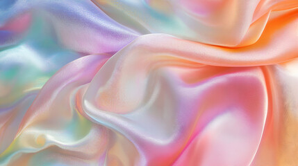 Obraz premium abstract background of holographic silk texture for design, A close up of a shiny fabric with some colors, soft blurred abstract gradient background, colorful blur texture, pink and yellow background 
