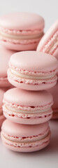Fototapeta premium Stacked Pink Macarons with Cream Filling