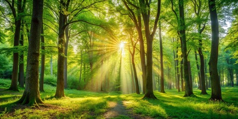 Lush Green Trees Cleaning Air Pollution: Nature's Air Filters