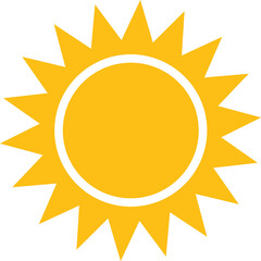 Stylized representation of the sun with a yellow circle at the center, surrounded by triangular rays extending outward in all directions.