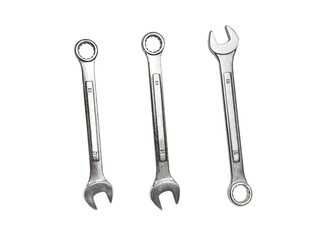 wrenches or spanner set with numbers marked transparent background
