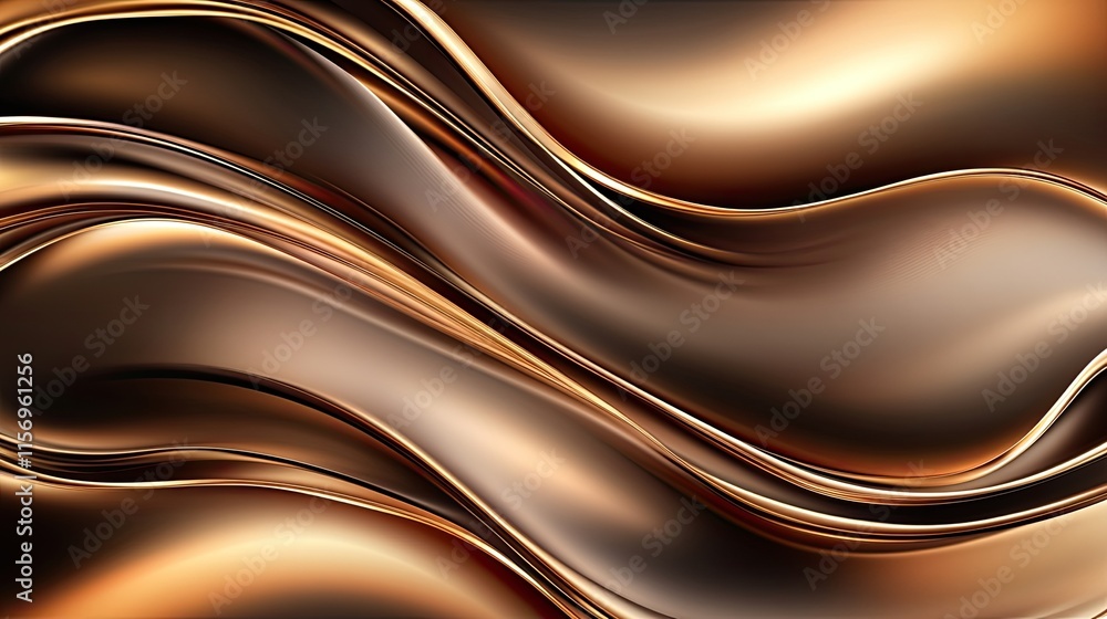 Aufkleber dynamic gold wave lines with glowing effects create an elegant abstract presentation design against 