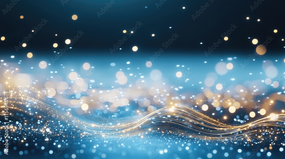 Aufkleber dynamic gold wave lines with glowing effects create an elegant abstract presentation design against 