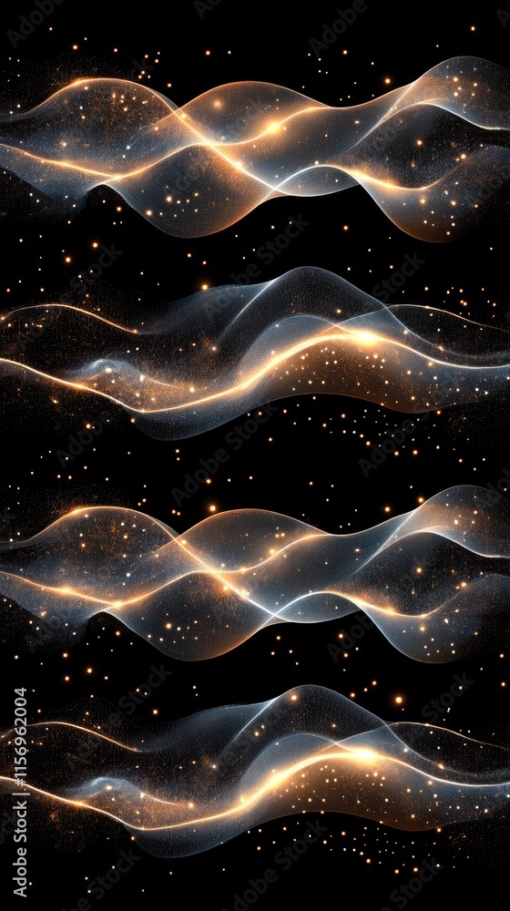 Aufkleber dynamic gold wave lines with glowing effects create an elegant abstract presentation design against 