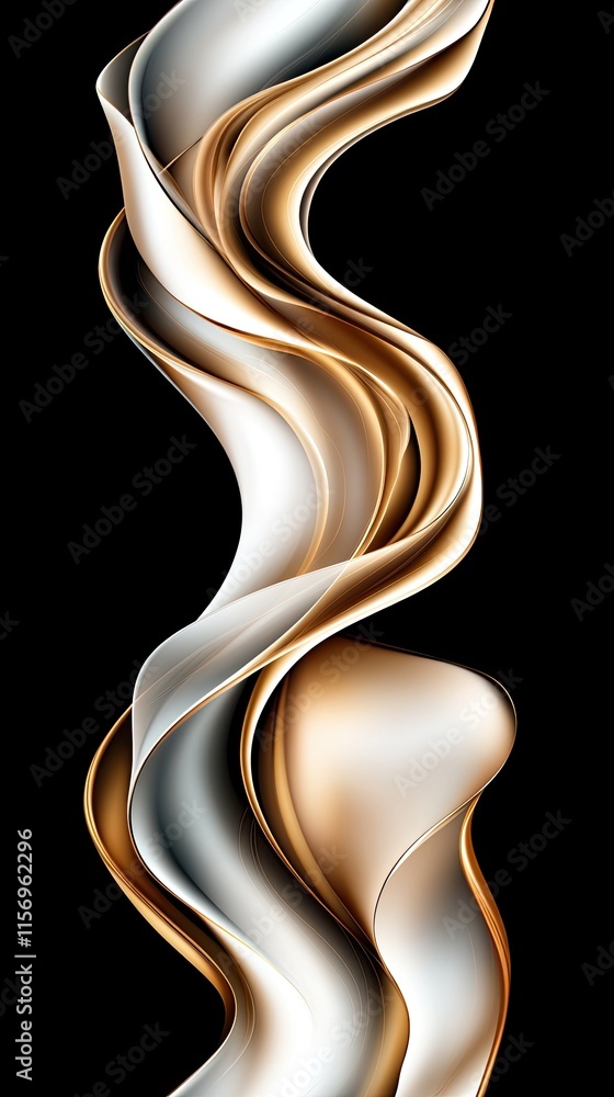 Aufkleber dynamic gold wave lines with glowing effects create an elegant abstract presentation design against 