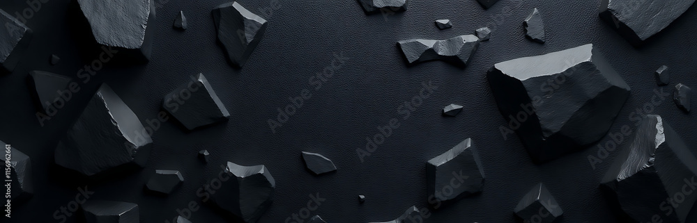 Aufkleber This Banner Features A Black Rock Slate Texture Background Generated By Ai For Unique Visual Identity. 00003