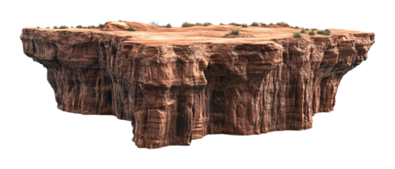 Majestic Canyon Landscape Isolated on White Background