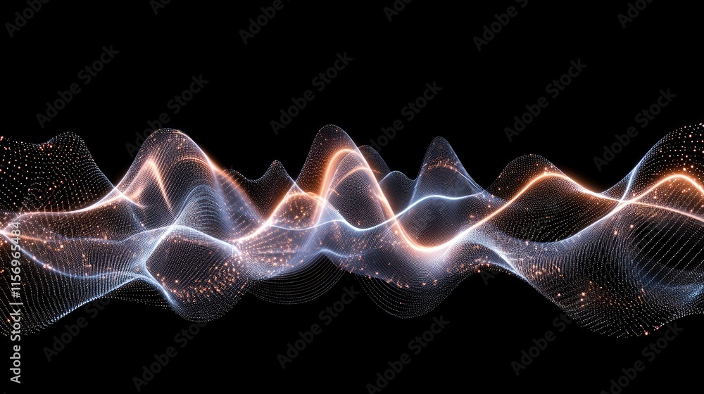 Poster soft blue waves flow gracefully over a dark backdrop, showcasing a minimalistic and elegant style wi