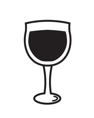 Cocktail vector icon black and white 