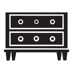 Silhouette Illustration of a Classic Chest of Drawers Furniture