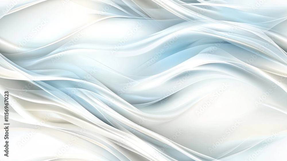 Poster this captivating abstract design features smooth blue waves with luminous highlights, creating a ser