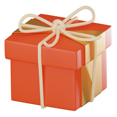 3D Render, Chinese New Year Gift Box, Festive Lunar, Icon Illustration