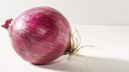 Close-up of a fresh vegetable lying on a pure white background. Simple yet vivid display of the vegetable's details, showing its texture and unique shape clearly, a great visual for food related topic