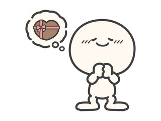 バレンタインのチョコレートが欲しい人物のベクターイラスト02