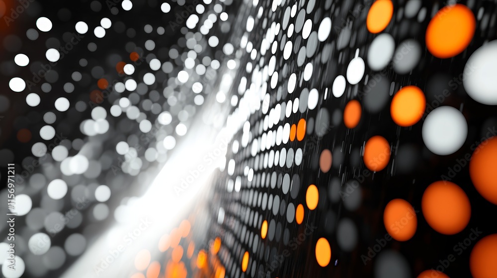 Poster dynamic abstract background with glowing dots and particles. perfect for tech, data, and ai concepts