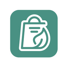 Fototapeta premium bag with leaf icon