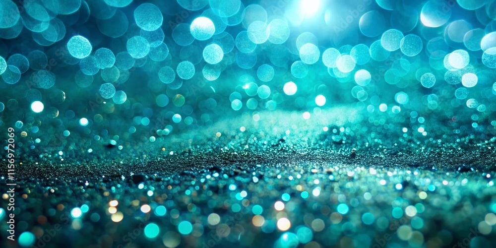 Poster mesmerizing turquoise patterns: shimmering sparkles, serene chill abstract background