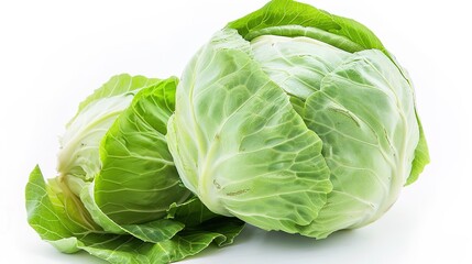 Fototapeta premium Close-up of a fresh vegetable lying on a pure white background. Simple yet vivid display of the vegetable's details, showing its texture and unique shape clearly, a great visual for food related topic